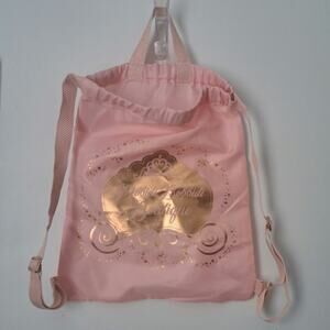 Disney Bibbidi  Bobbidi Boutique Adjustable Backpack Sack Pink and Gold